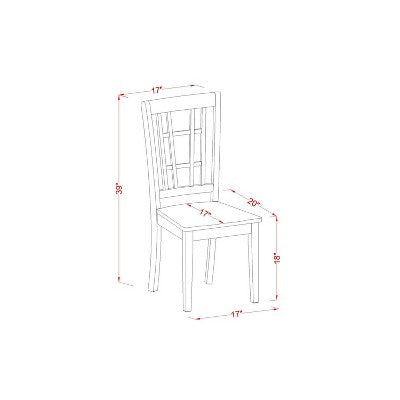 HomeStock 5-Piece Square Black and Cherry Finish Solid Wood Top Dining Table with 4 Chairs