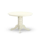 Dining Table Set for 4 - 5 Piece Round Kitchen Table with Chairs - Old World Charm - 42 Inch - Linen White