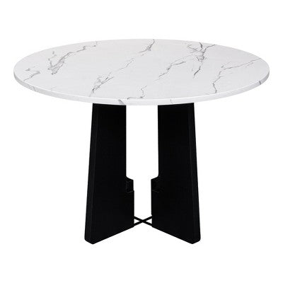 5-piece Round Dining Table Set Dining Set with 4 Upholstered Chairs for Dining Room, Kitchen and Living room, Beige/Black/Gray/White-ModernLuxe