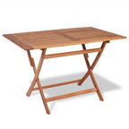 vidaXL Garden Table And Chair Warm wood color Solid Teak wood 5-Piece Set