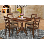 HomeStock Round Kitchen Dining Set Mahogany Mid-Century Style HLML5-MAH-W