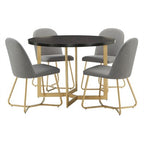 Karianne 4-Person Gold Metal Base Dining Set - iNSPIRE Q