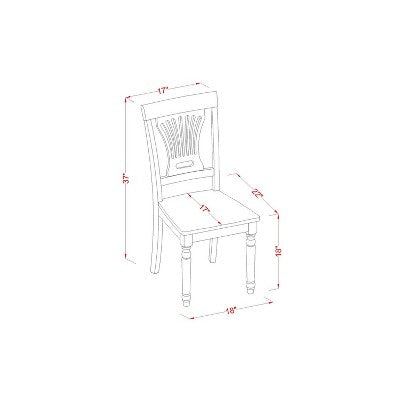 HomeStock 5-Pc Buttermilk and Cherry Solid Wood Top - Dining Room Set - Seats 4