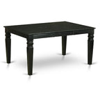 HomeStock WEVA7 Black 7 Piece Rectangle Dining Room Table Set with 6 Chairs