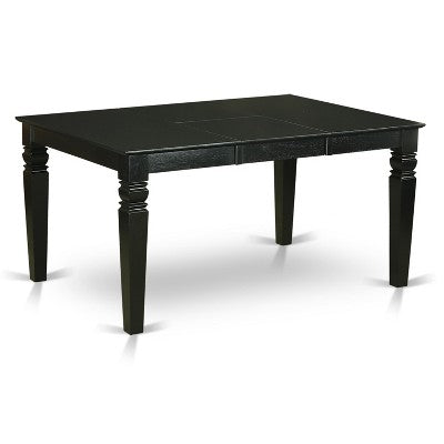 HomeStock WEVA7 Black 7 Piece Rectangle Dining Room Table Set with 6 Chairs