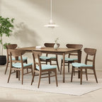 Christopher Knight Home Amesbury Wood and Fabric 7 Piece Dining Set
