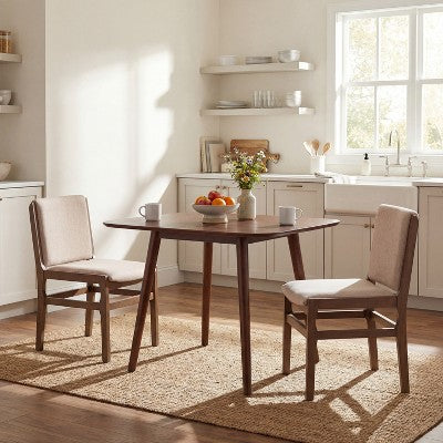 Christopher Knight Home Zephyr 3 Piece Contemporary Rubberwood Upholstered Dining Set