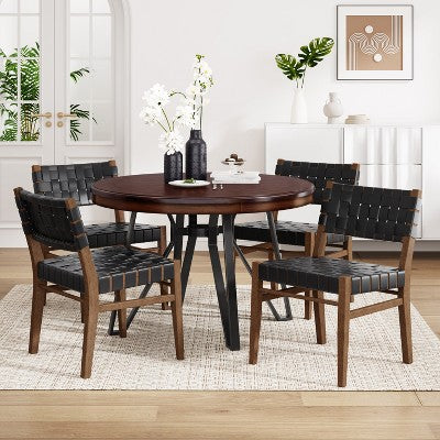 Christopher Knight Home Cassius 5 Piece Wood and Iron Dining Set