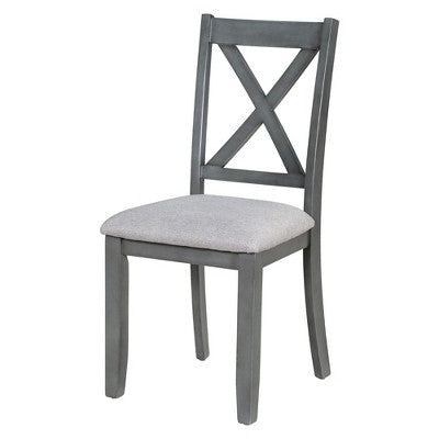 6 Piece Extendable Dining Table Set Dining Set Small Dinette Kitchen Table Set with Foldable Table, 4 Upholstered Chairs, Bench, Gray/Espresso-HABITRI