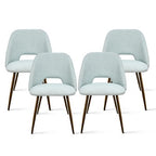 5 Piece Dining Set for 4 Round Walunut Dining Table with Metal Pedestal Base + 4 Upholstered Armless Chairs for Dining Room,Kitchen-Panipeachy