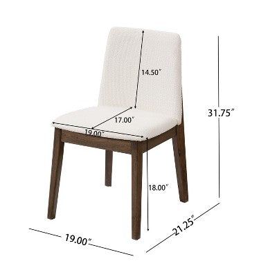 Christopher Knight Home Mireya 7 Piece Rustic Rubberwood Fabric Upholstered Dining Set