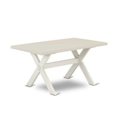 HomeStock 5-Piece Natural Oak Finish Solid Wood Top Dining Table with 4-Parson Chair