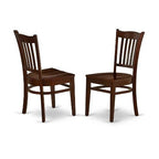 HomeStock 7-Piece Rectangle Mahogany Finish Solid Wood Top Dining Table with 6-Chairs