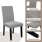 5-piece Round Dining Table Set Dining Set with 4 Upholstered Chairs for Dining Room, Kitchen and Living room, Beige/Black/Gray/White-ModernLuxe