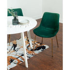 Aufurr Contemporary 3-Piece Dining Set, White Round Dining Table with 2 Chairs