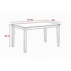 Kings Brand Furniture Kurmer 5 Piece Wood Dining Set Cappuccino