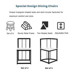 Modern Marble Dining Table Set for 6 with Metal Frame, Rectangular Marble Sticker Table and 6 Chairs for Dining Room Kitchen