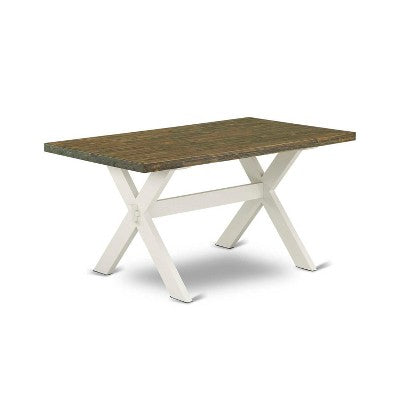 HomeStock 6-Piece Natural Oak Finish Solid Wood Top dining Table with 1-Bench and 4-Chairs