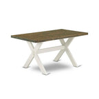 HomeStock 6-Piece Natural Oak Finish Solid Wood Top dining Table with 1-Bench and 4-Chairs