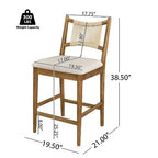 Christopher Knight Home La Modern 5 Piece Rubber Wood Upholstered Counter Set with Square Table and Rope Design