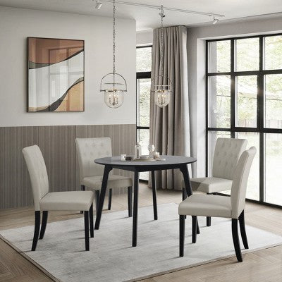 ChaletPosh 5 Pieces Dining Set with Linen Cover Dining Chair