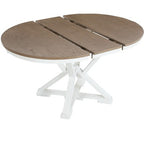 Farmhouse Extendable Round Dining Set for 4, Kitchen Dining Table Set with 4 Upholstered Dining Chairs for Dining Room