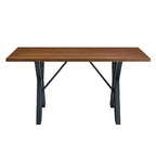 5 Piece Dining Table Set Dining Set with 4 Dining Chairs and Round/Square Table, Black+Natural/Walnut-ModernLuxe