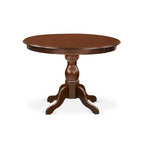 HomeStock 5-Piece Mahogany Finish Solid Wood Top Dining table with 4 Chairs with Slat Back