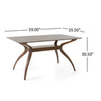 Christopher Knight Home Fausett Mid Century Modern Fabric Upholstered Wood 5 Piece Dining Set
