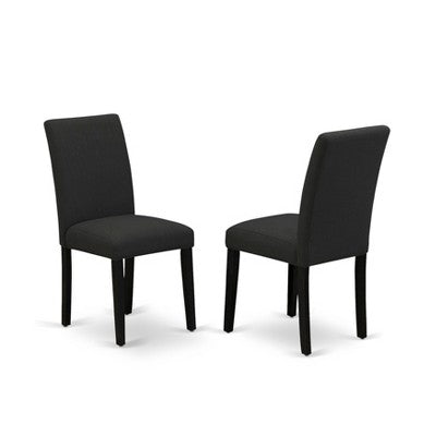 HomeStock Belmont 7-Piece Dining Set Includes 6 Kitchen Chairs with Upholstered Seat and High Back and a Rectangular Kitchen Table - Black Finish