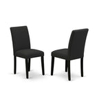 HomeStock Belmont 7-Piece Dining Set Includes 6 Kitchen Chairs with Upholstered Seat and High Back and a Rectangular Kitchen Table - Black Finish