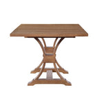 Christopher Knight Home Elowen 7-Piece Farmhouse Expandable Rubberwood Dining Set with Rattan Fabric Upholstered Chairs