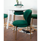 Roundhill Furniture Amoa Contemporary Dining Set, White Round Dining Table with 2 Chairs, 3-Piece