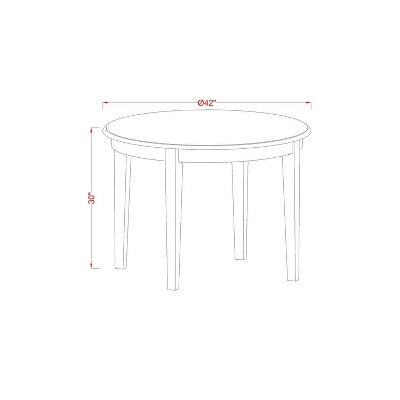 HomeStock 3-Pc Linen White Finish Round Solid Wood Top Dining Table Set