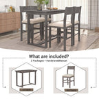 5-Piece Farmhouse Counter Height Dining Table Set with 1 Rectangular Dining Table and 4 Dining Chairs for Small Places - ModernLuxe
