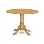 HomeStock 5-Piece Round Natural Oak Finish Solid Wood Top Dining table with 4 Chairs