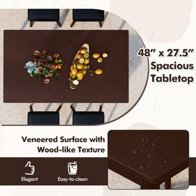 Costway 5PCS Dining Table Set for 4 w/ 4 Upholstered Stools Rubber Wood Legs for Kitchen