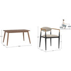 Cortland 5-Piece Fabric Modern Tapered Dining Set - iNSPIRE Q