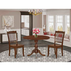 3-Piece Mahogany Finish Solid Wood Top Dining Room Set (Seats-4)