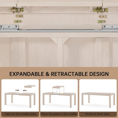 Modern Dining Set - 80 Table + 6 Cushioned Chairs, Solid Wood Frame, 400lbs Table Capacity, Easy Assembly