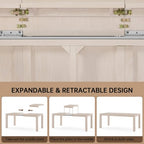 Modern Dining Set - 80 Table + 6 Cushioned Chairs, Solid Wood Frame, 400lbs Table Capacity, Easy Assembly