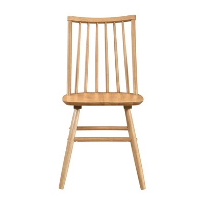 GDFStudio Harrison Scandinavian Farmhouse 7-Piece Wood Dining Set with 6 Windsor Curved Back Chairs