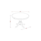 Round Dinette Set - 5 Piece Kitchen Table & Chair Set - Southwestern Style - Black Cherry Finish