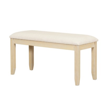 GDFStudio Sira Contemporary 6 Piece Rubberwood Dining Set with Extendable Table and Linen Upholstered Seats