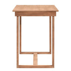 5 Pieces Counter Height Dining Set for 4, Farmhouse Wooden Bar Table Set with 4 Upholstered Chairs for Small Places