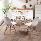 Costway Dining Table Set Modern 5 PCS For 4 Round Dining Room Table Set with Solid Wood Leg Black/Brown/White