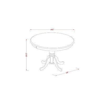 HomeStock 5-Piece Round Linen White Finish Solid Wood Top Dining table with 4 Chairs with Slat Back