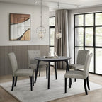 ChaletPosh 5 Pieces Dining Set with Linen Cover Dining Chair