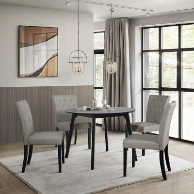 ChaletPosh 5 Pieces Dining Set with Linen Cover Dining Chair