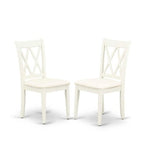 HomeStock 7-Pc Rectangle Buttermilk and Cherry Finish Solid Wood Top Dining Table with 6 Chairs with Butterfly Leaf Cross Back